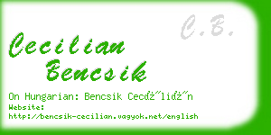 cecilian bencsik business card